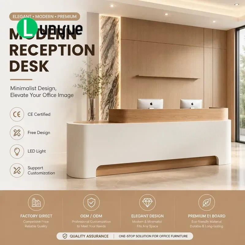 Office Furniture Logo - Современная стойка ресепшн из МДФ с