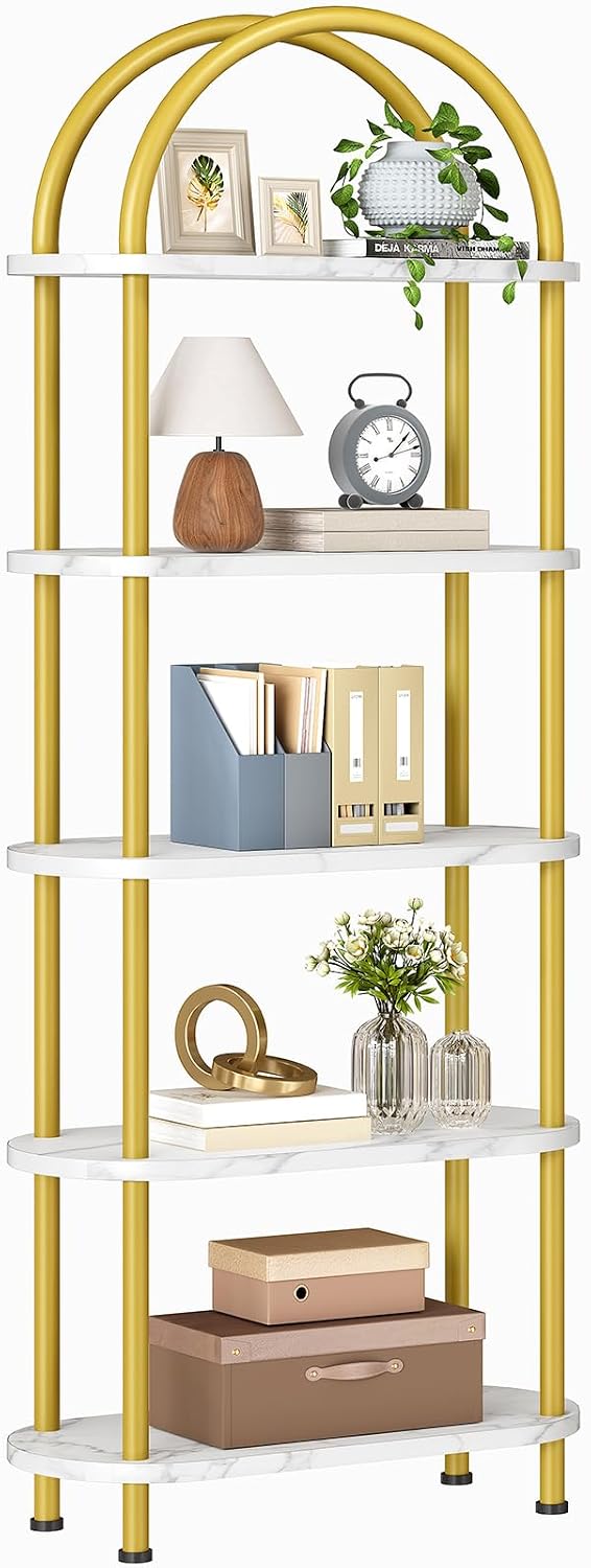 Bookshelf 5 Tier - HOOBRO 5-ярусный открытый книжный стеллаж, книжный