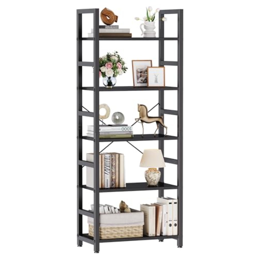 Bookshelf 5 Tier - 5-ярусная книжная полка, современный высокий книжный