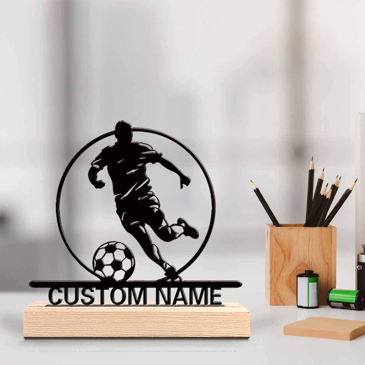 Office Furniture Desk - Металлическая статуэтка футболиста на заказ с