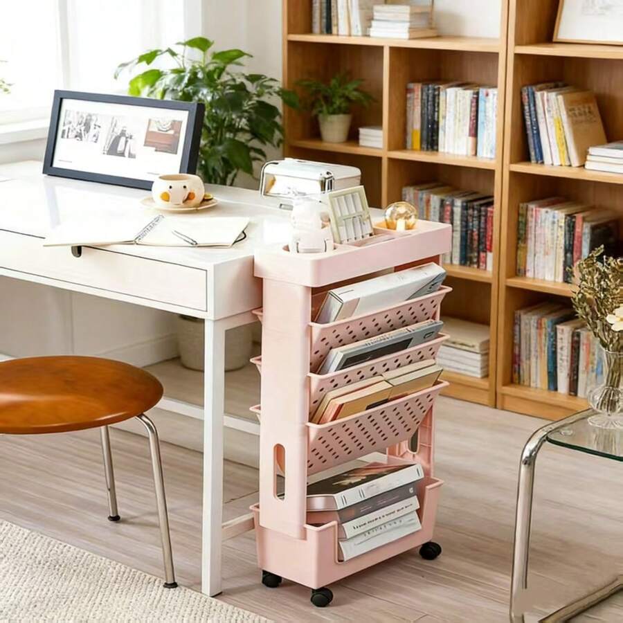 Bookshelf 5 Tier - 5-уровневая передвижная тележка для хранения с