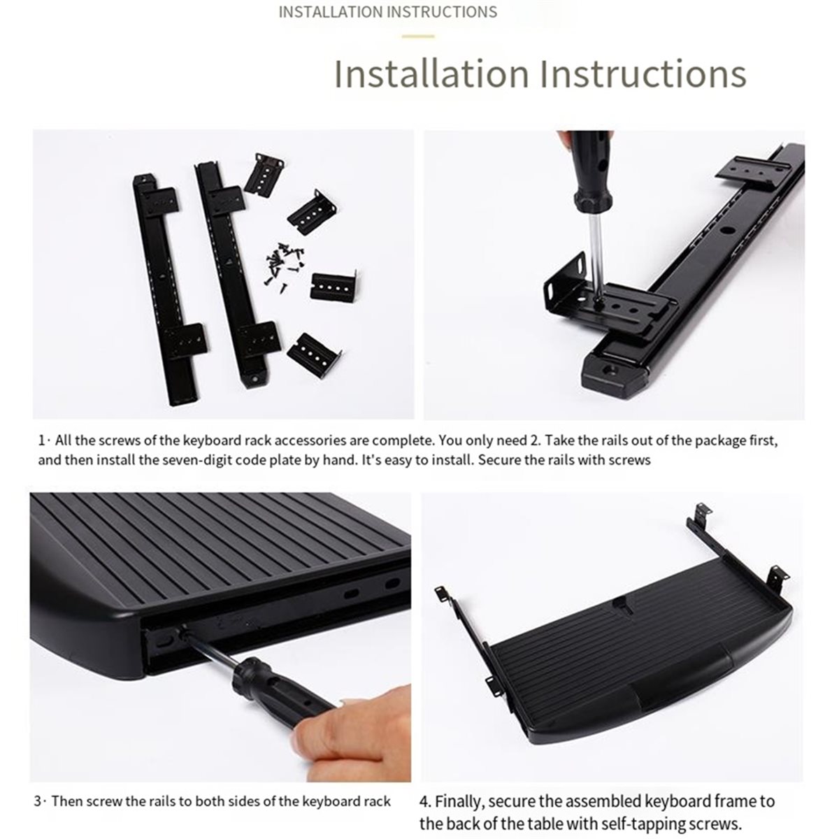 Keyboard Drawer Under - Выдвижная полка для клавиатуры под столом: