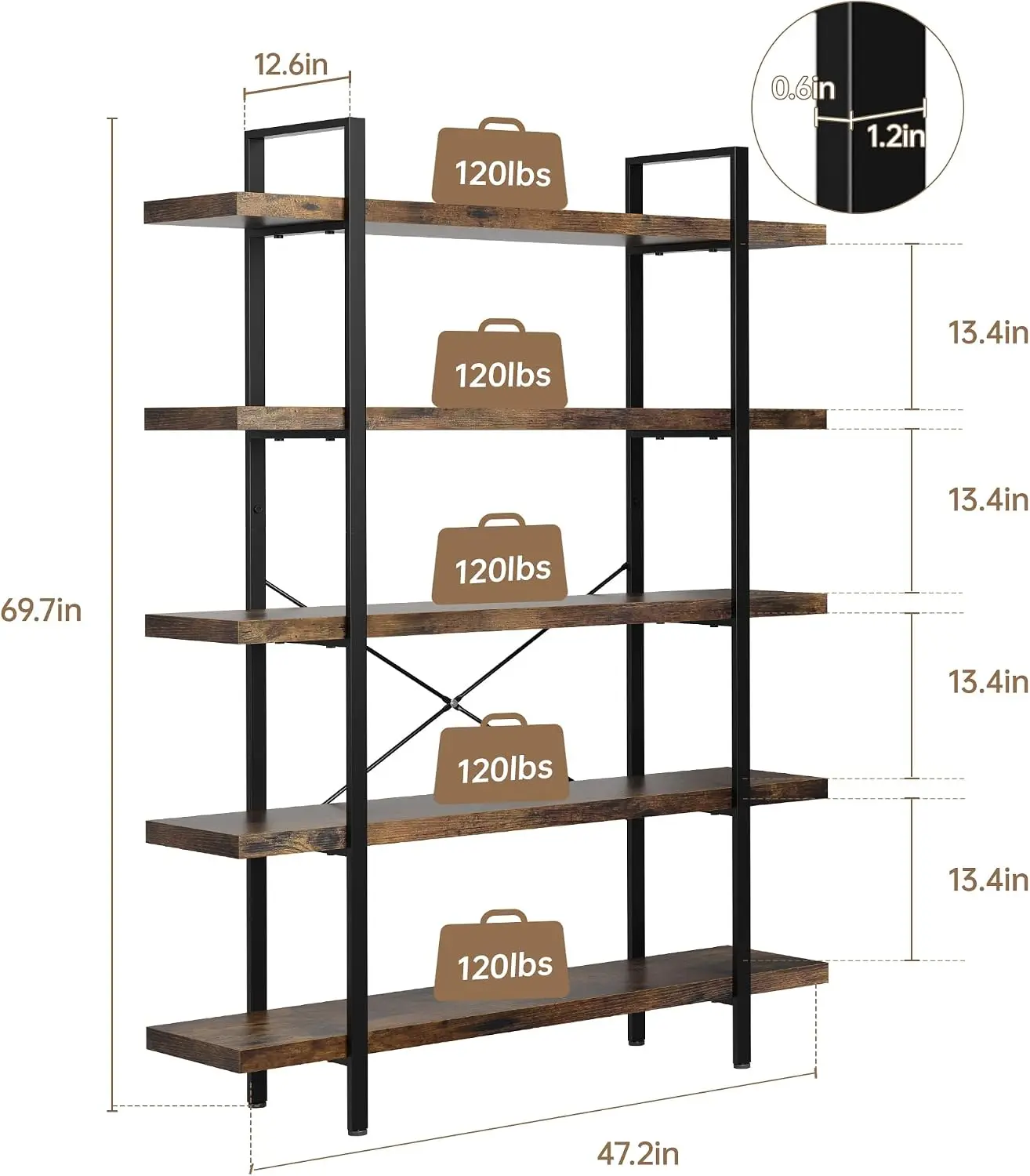 Набор из 2 книжных полок, проч – обзор и цена Bookshelf 5 Tier