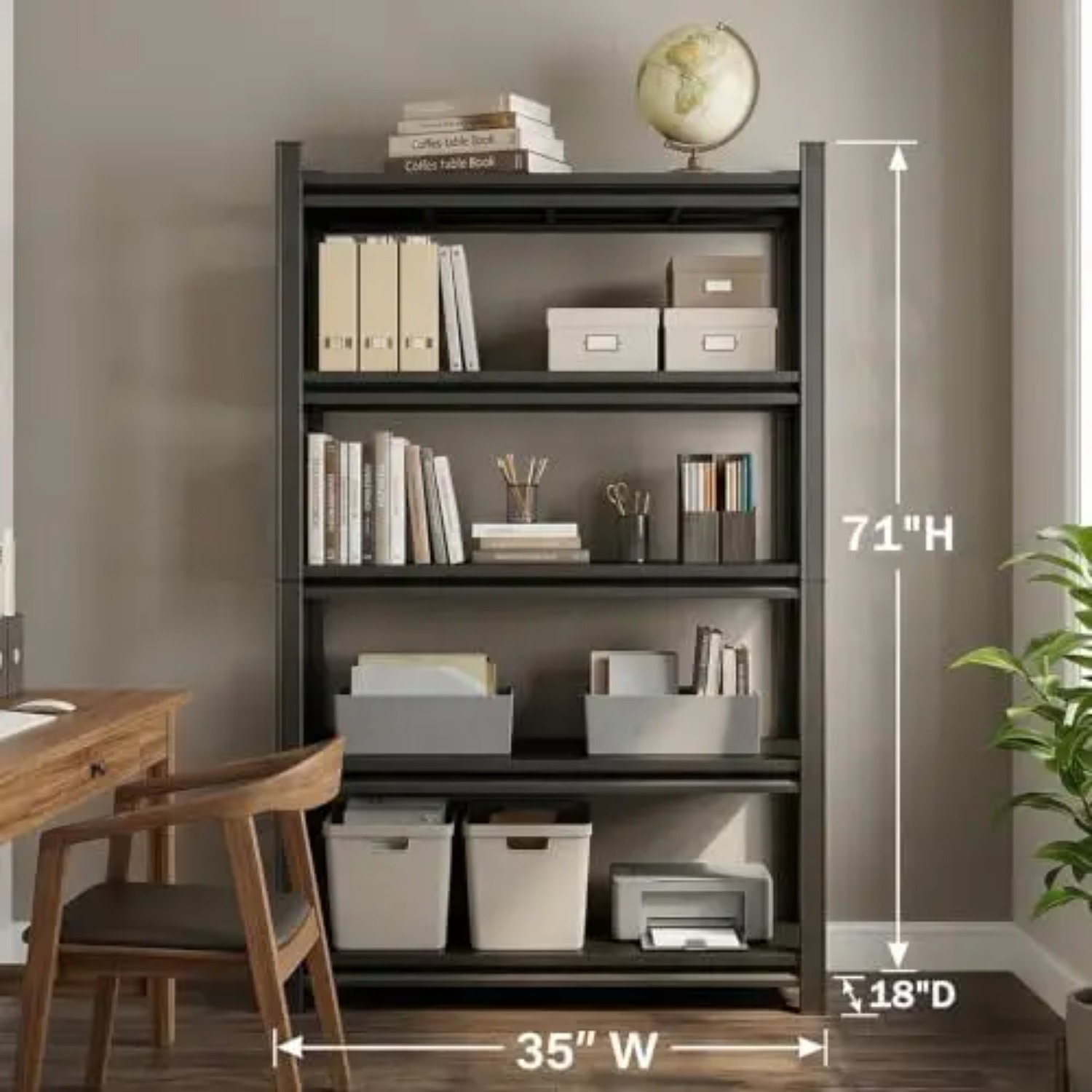5-ярусный прочный книжный шкаф – обзор и цена Bookshelf 5 Tier