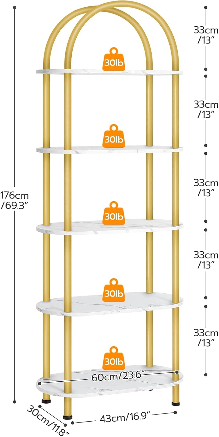 HOOBRO 5-ярусный открытый книж – обзор и цена Bookshelf 5 Tier