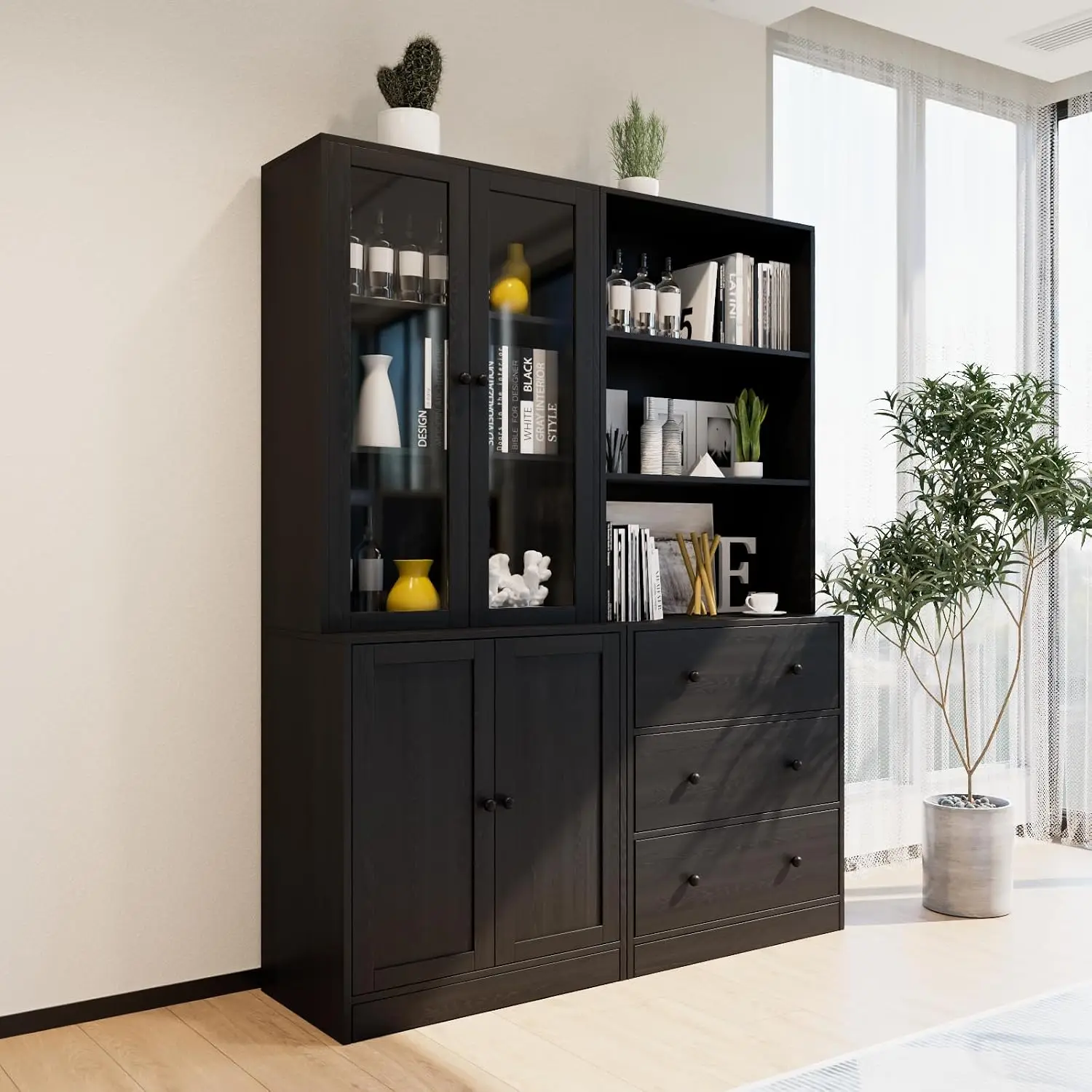 Книжный шкаф высотой 71 дюйм с – обзор и цена Bookshelf 5 Tier