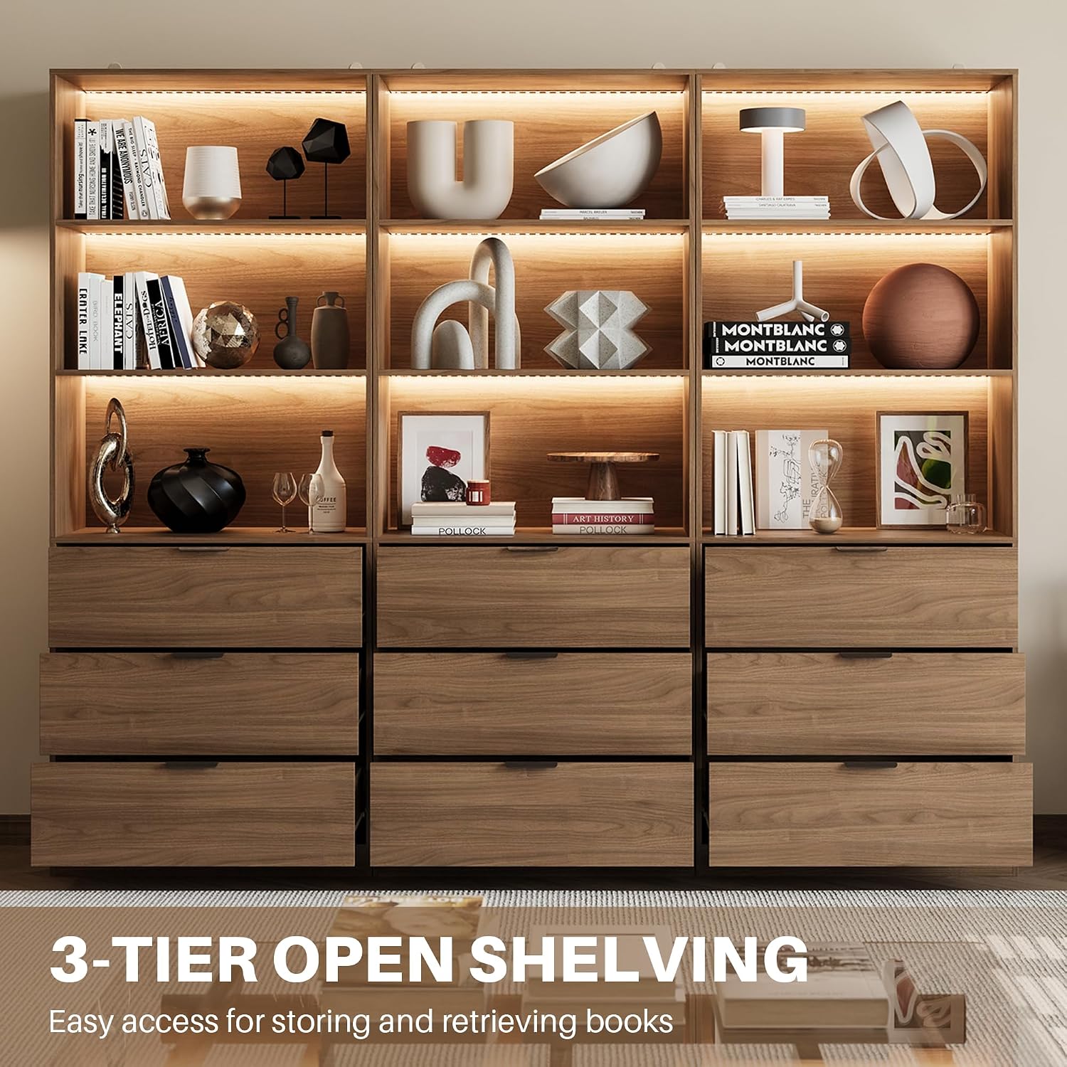 3 шт. подсвечиваемых книжных п – обзор и цена Bookshelf 5 Tier
