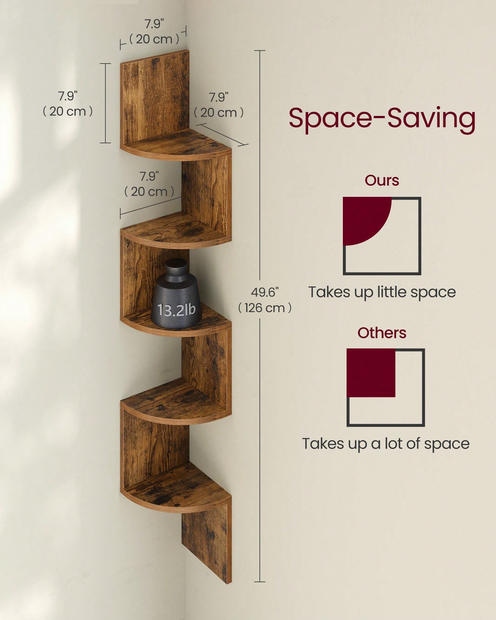 Угловая плавающая полка на 5 у – обзор и цена Bookshelf 5 Tier