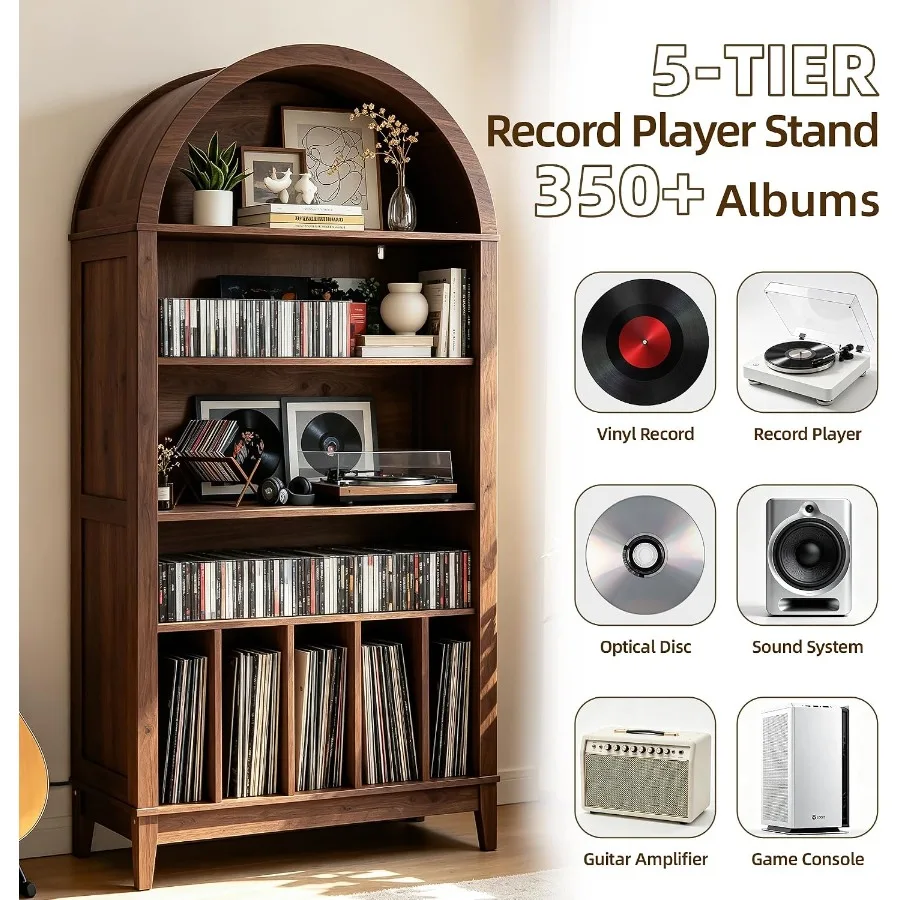 Большая подставка для виниловы – обзор и цена Bookshelf 5 Tier